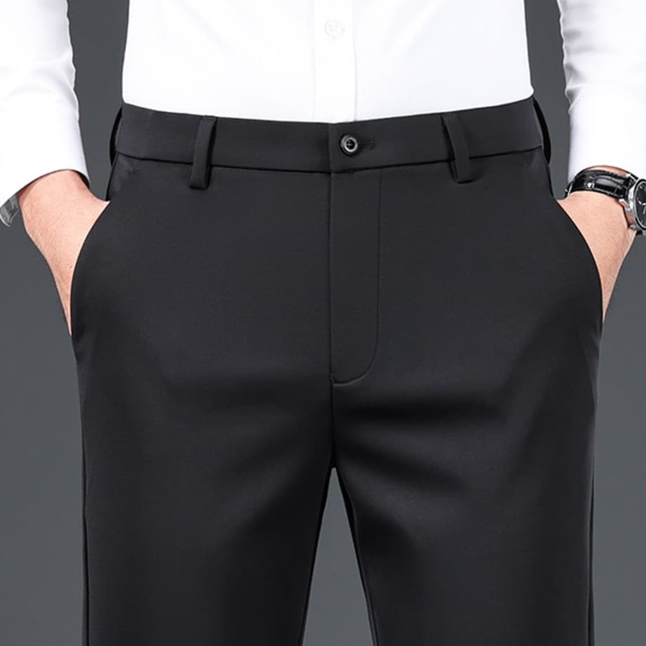 黒パンツ 上質仕立ての美シルエットスラックス