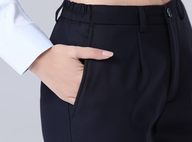 黒パンツ 裏起毛あったかスラックスパンツ
