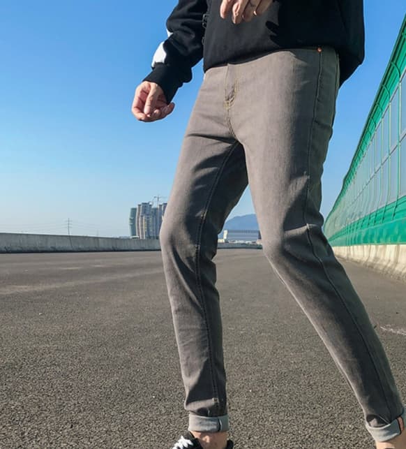 黒パンツ 裏起毛スキニーパンツ 美脚フィット