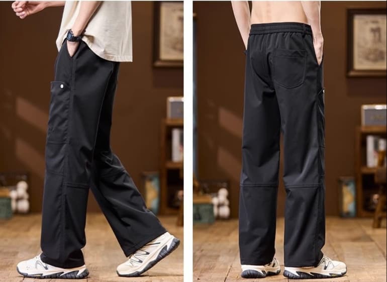 黒パンツ 機能性重視のワーク系ユーティリティパンツ