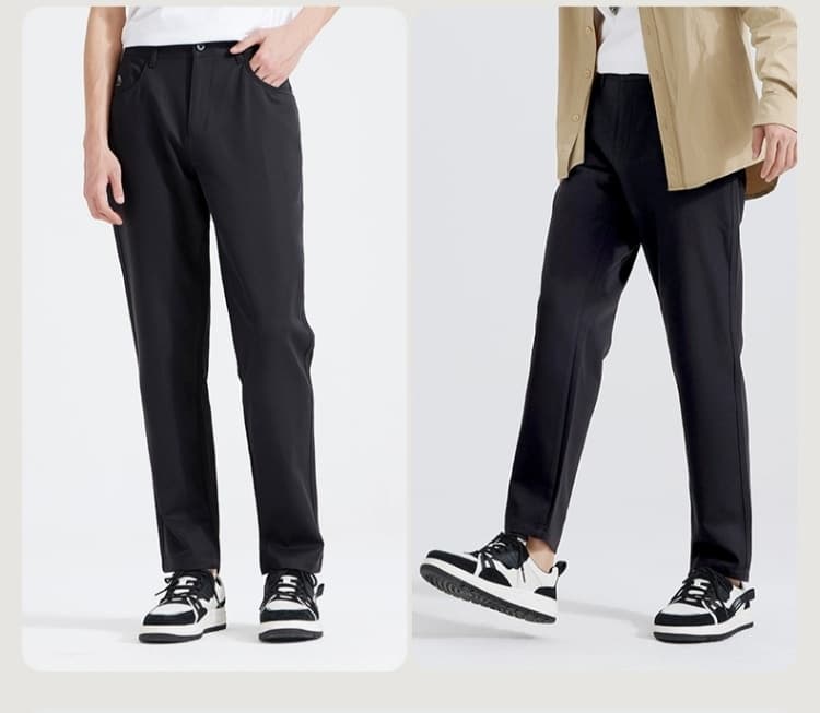 黒パンツ ストレートシルエット ベーシックチノパン