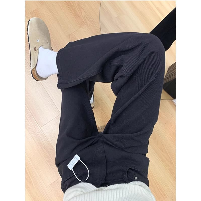 黒パンツ スタンダードワイドチノパン
