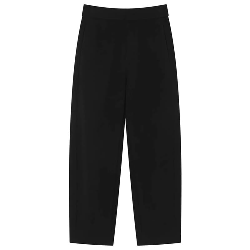 黒パンツ ストレートシルエット 楽ちんチノパン