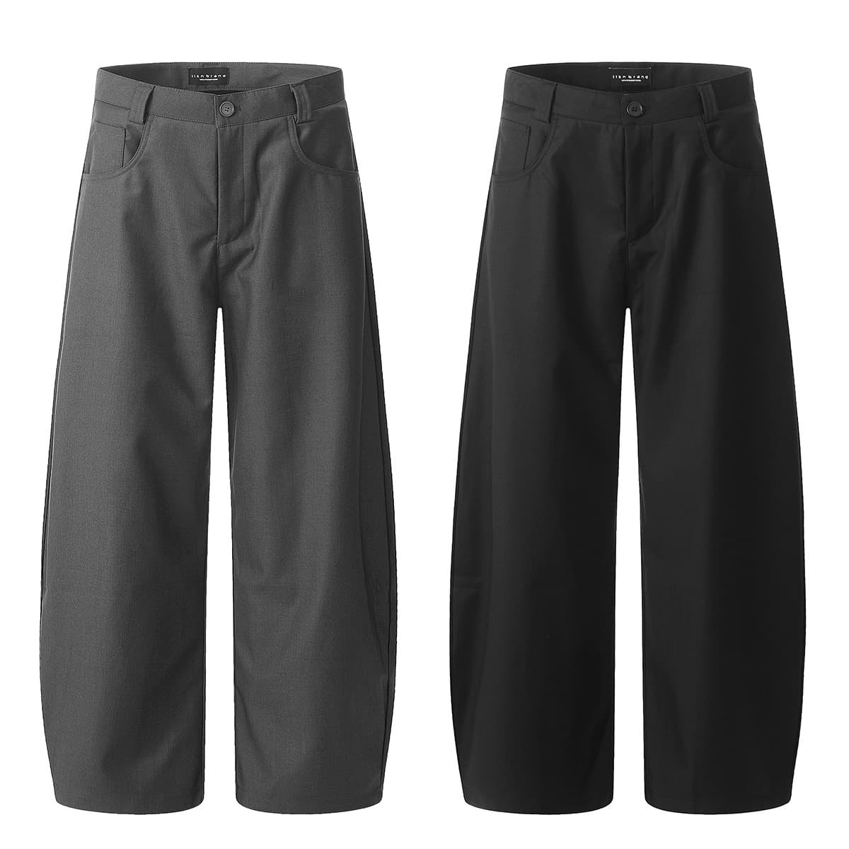 黒パンツ ゆったりワイドレッグスラックス
