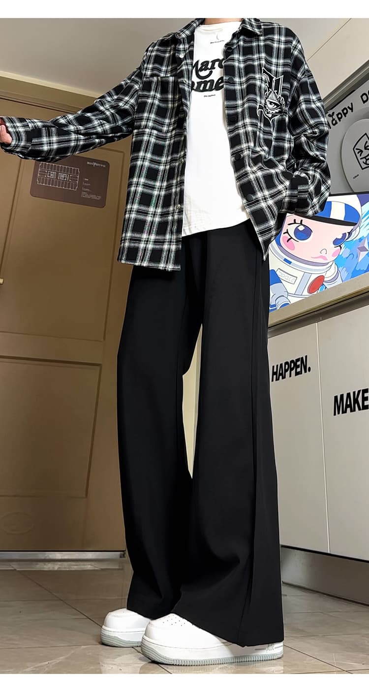 黒パンツ 細身ワイドフレアパンツ