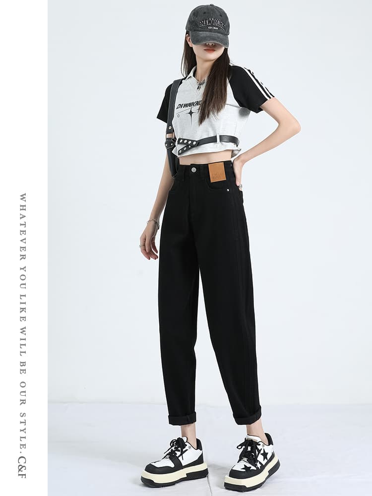 黒パンツ ゆったりシルエット ワイドパンツ