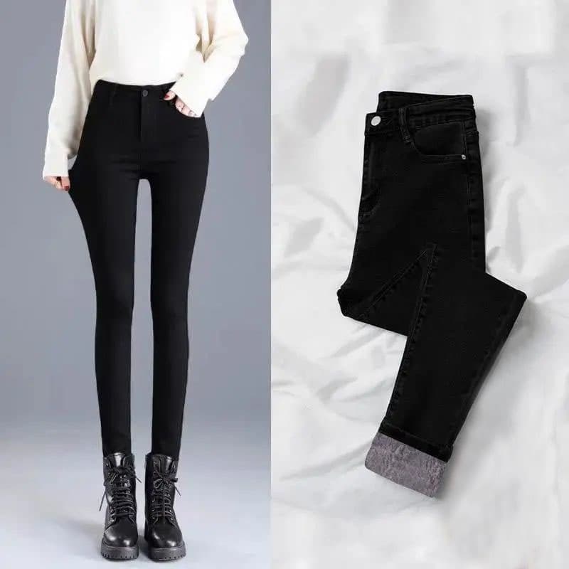 黒パンツ あったか裏起毛スキニーパンツ