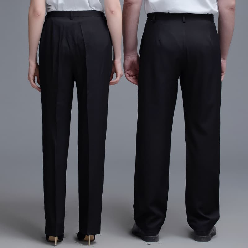 黒パンツ ビジネス用ストレートスラックス