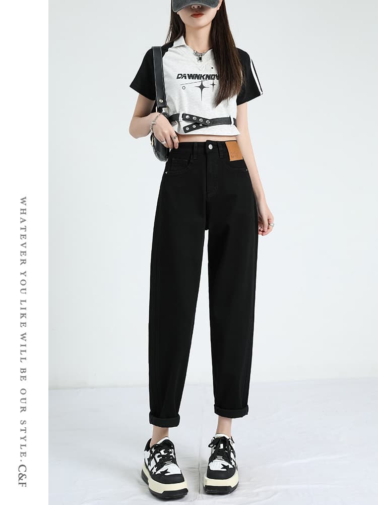 黒パンツ ゆったりシルエット ワイドパンツ