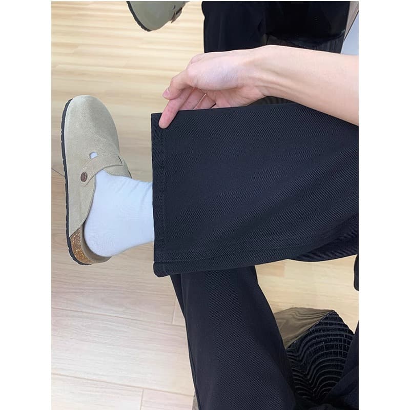 黒パンツ スタンダードワイドチノパン