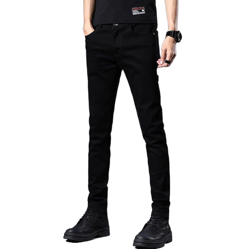 黒パンツ シンプルストレッチスキニーパンツ