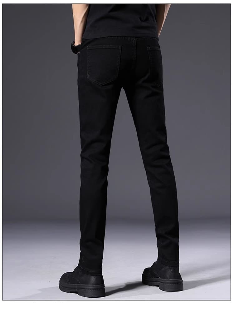 黒パンツ シンプルストレッチスキニーパンツ