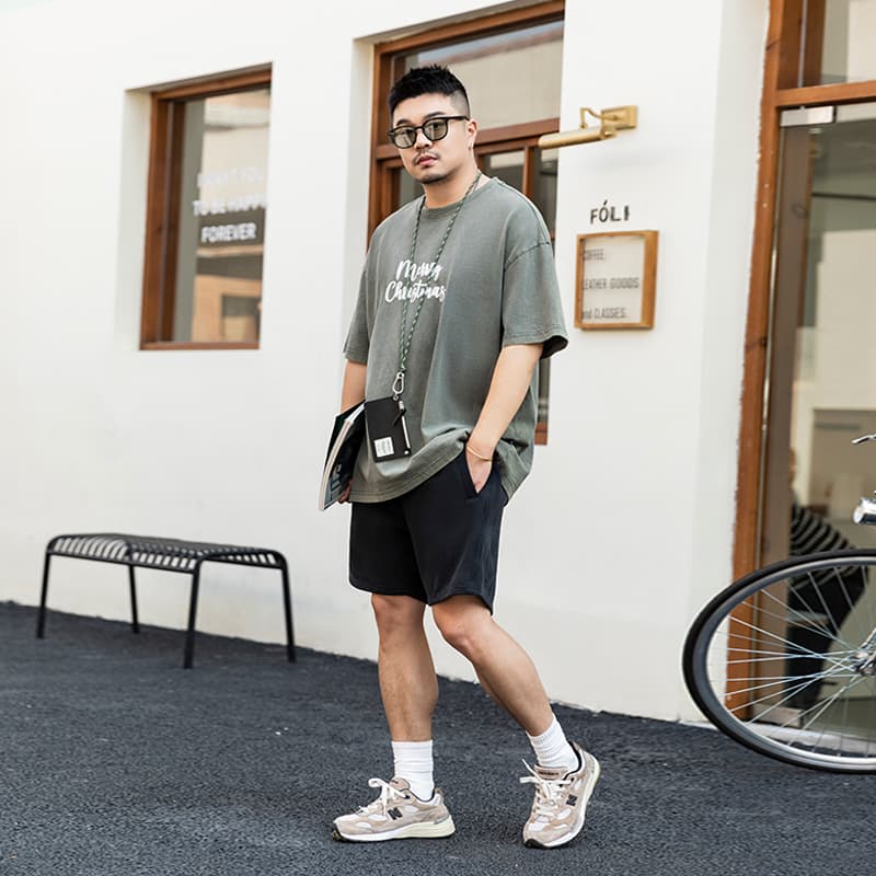 黒パンツ リラックス ゆったりショート パンツ