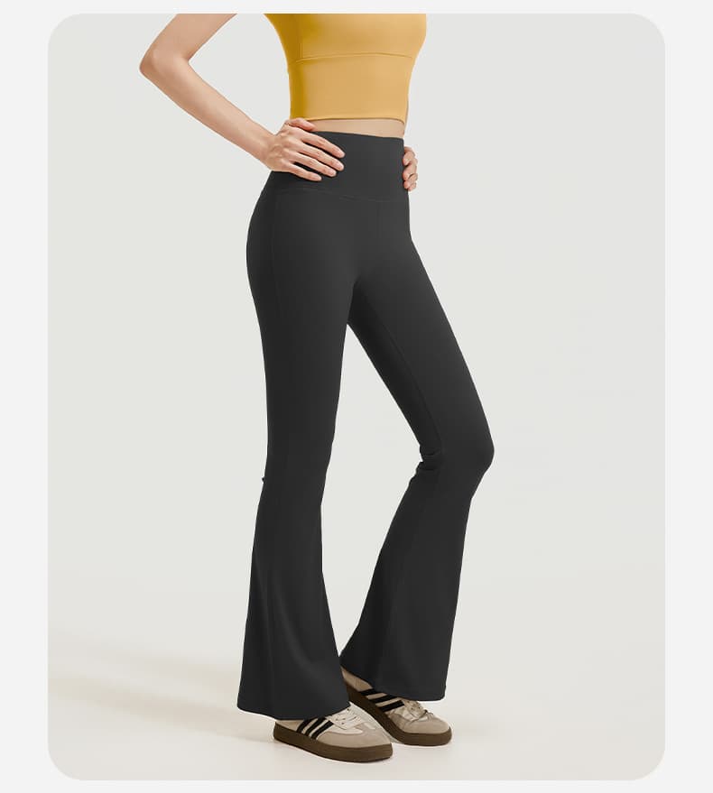 黒パンツ きれいめフレアパンツ ベーシックモデル