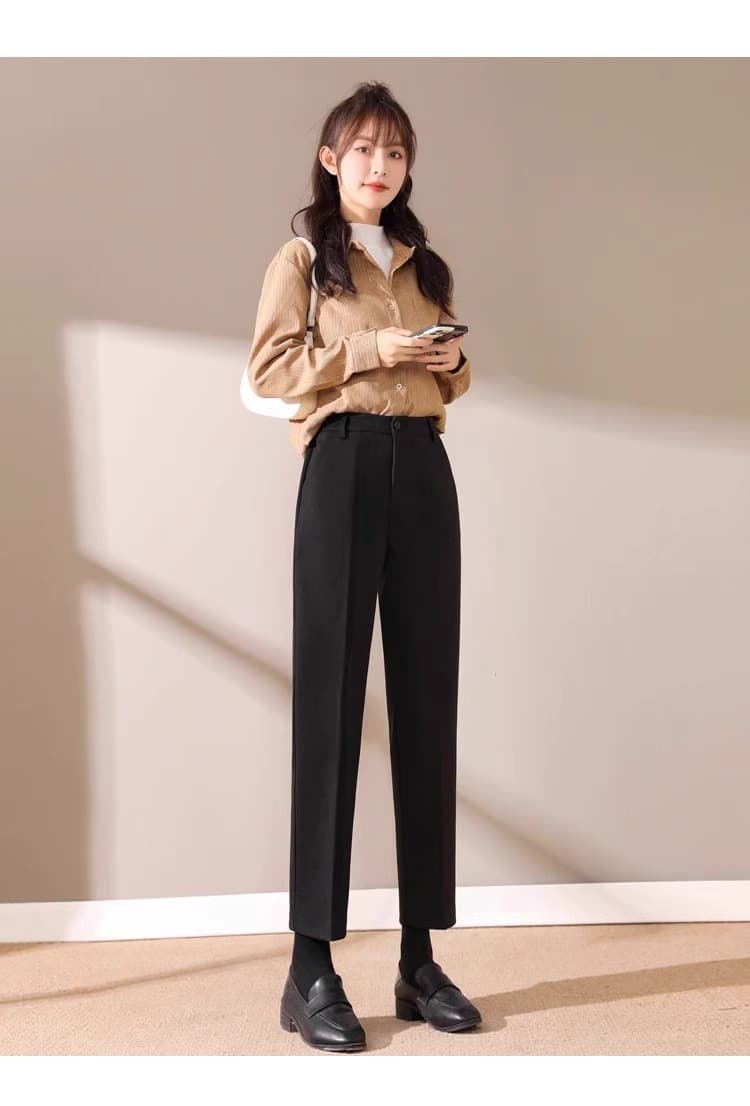 黒パンツ 美シルエット ストレート スラックスパンツ