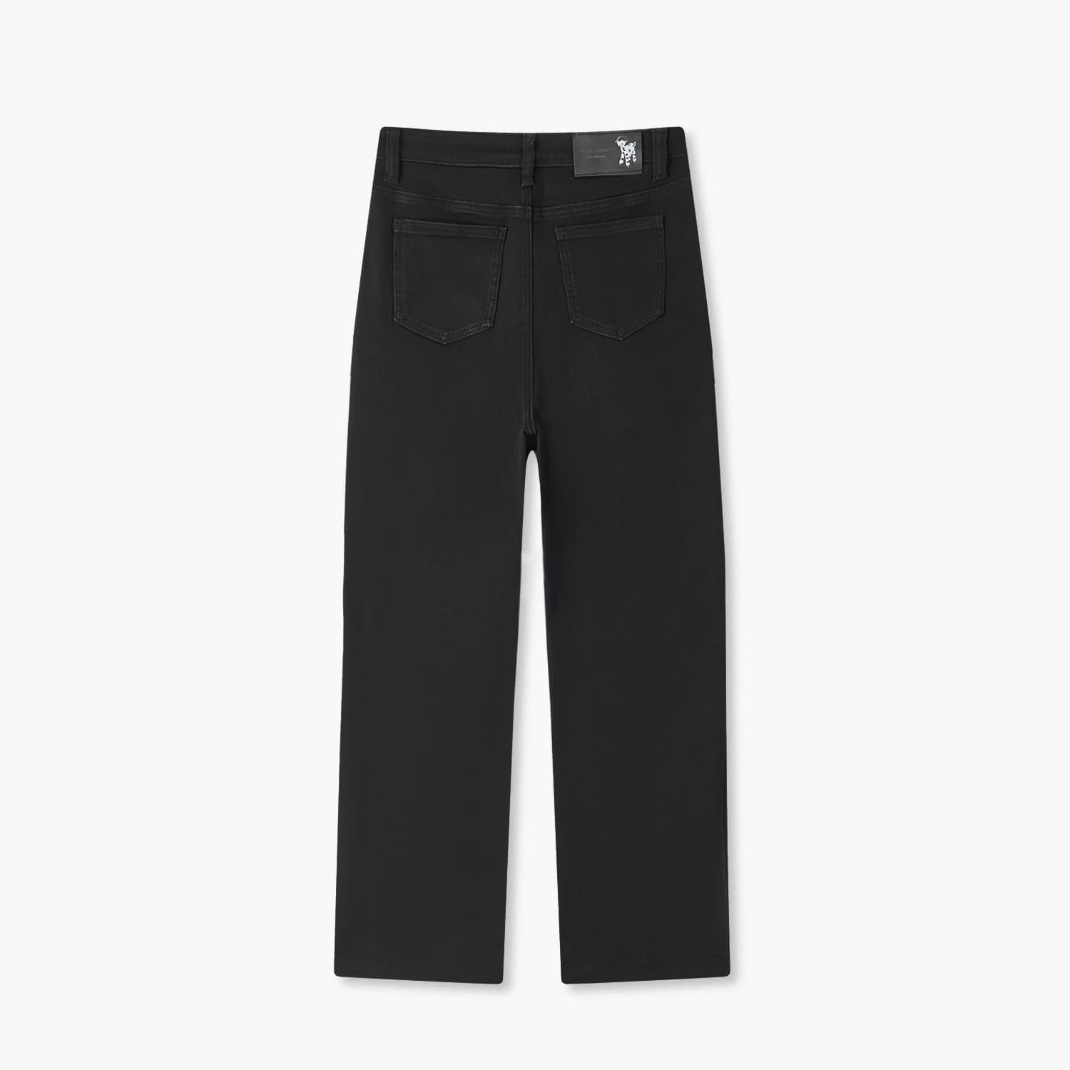 黒パンツ ストレートデニムパンツ 縦切替ライン