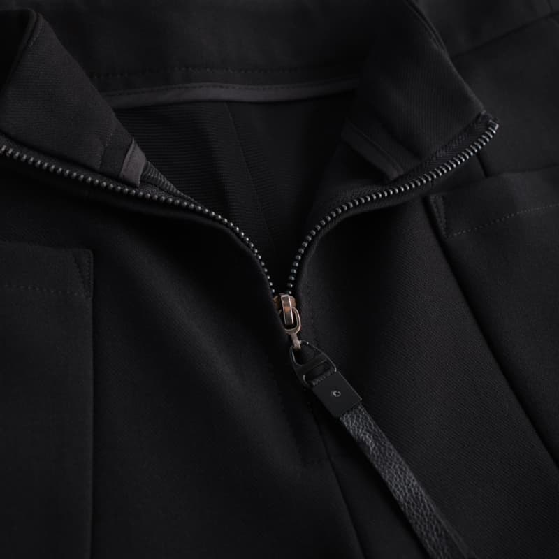 黒パンツ ジッパー付きハイウエストショートパンツ