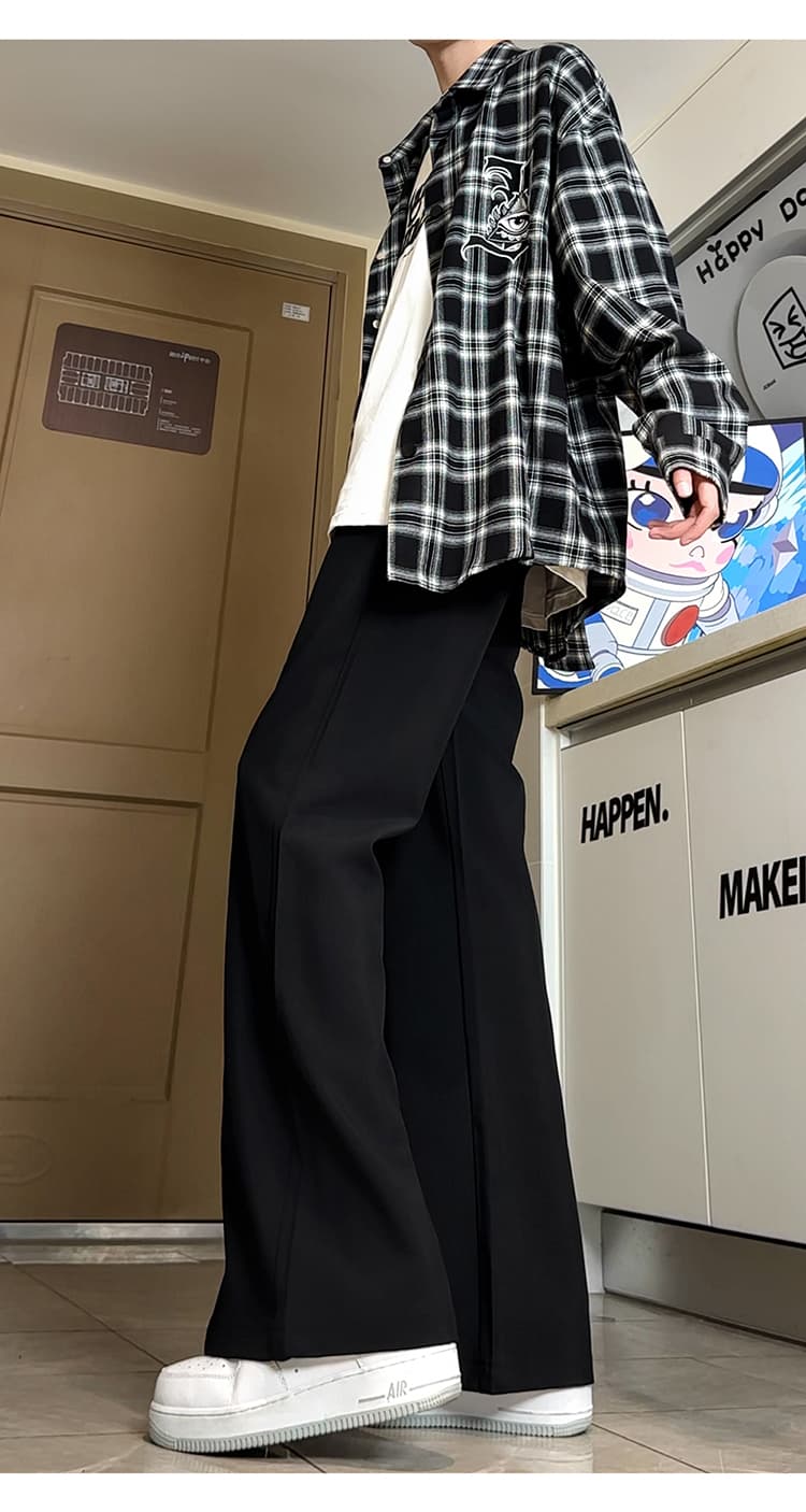 黒パンツ 細身ワイドフレアパンツ