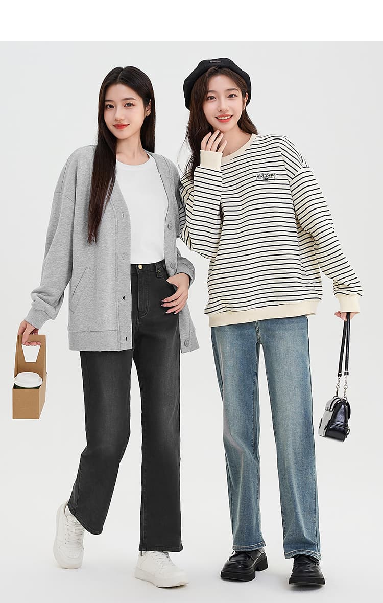 黒パンツ ゆったりストレート黒デニムパンツ