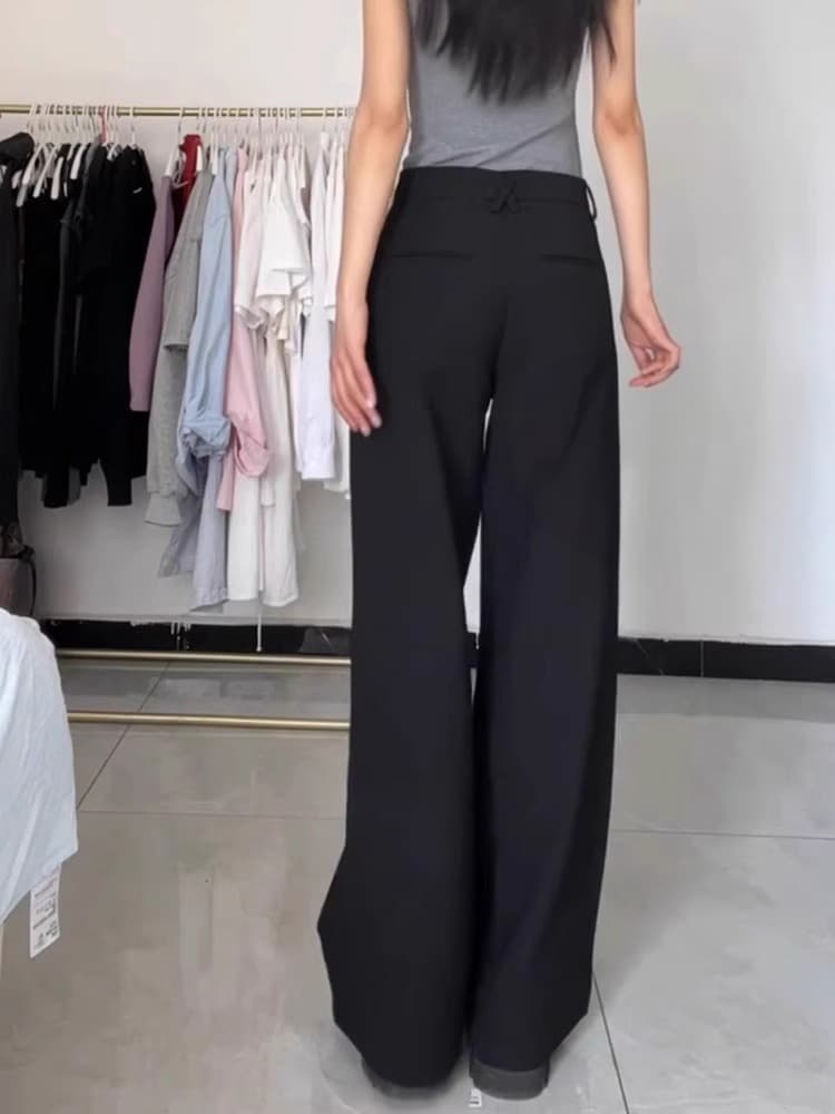 黒パンツ ハイウエスト極上フィットスラックス