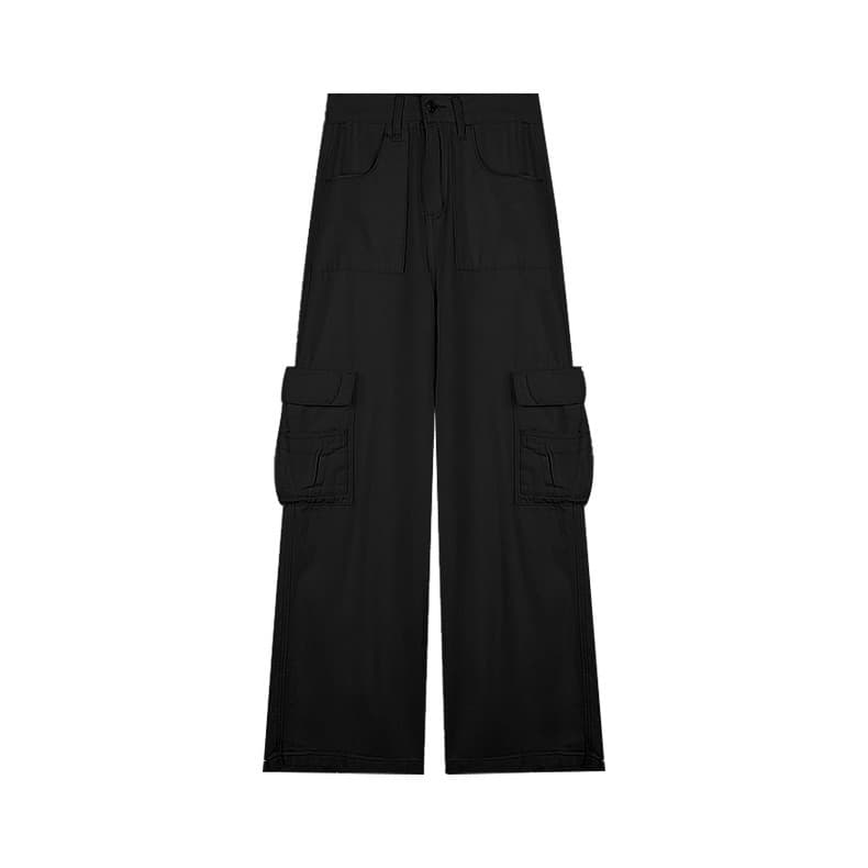 黒パンツ ゆったりミリタリーカーゴパンツ