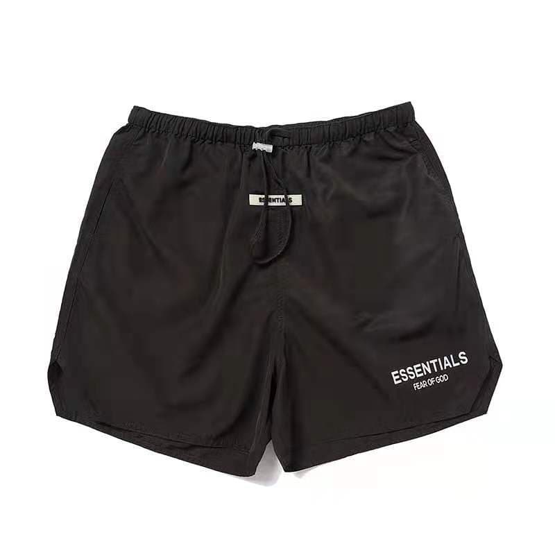 黒パンツ ドローストリング リラックスショートパンツ