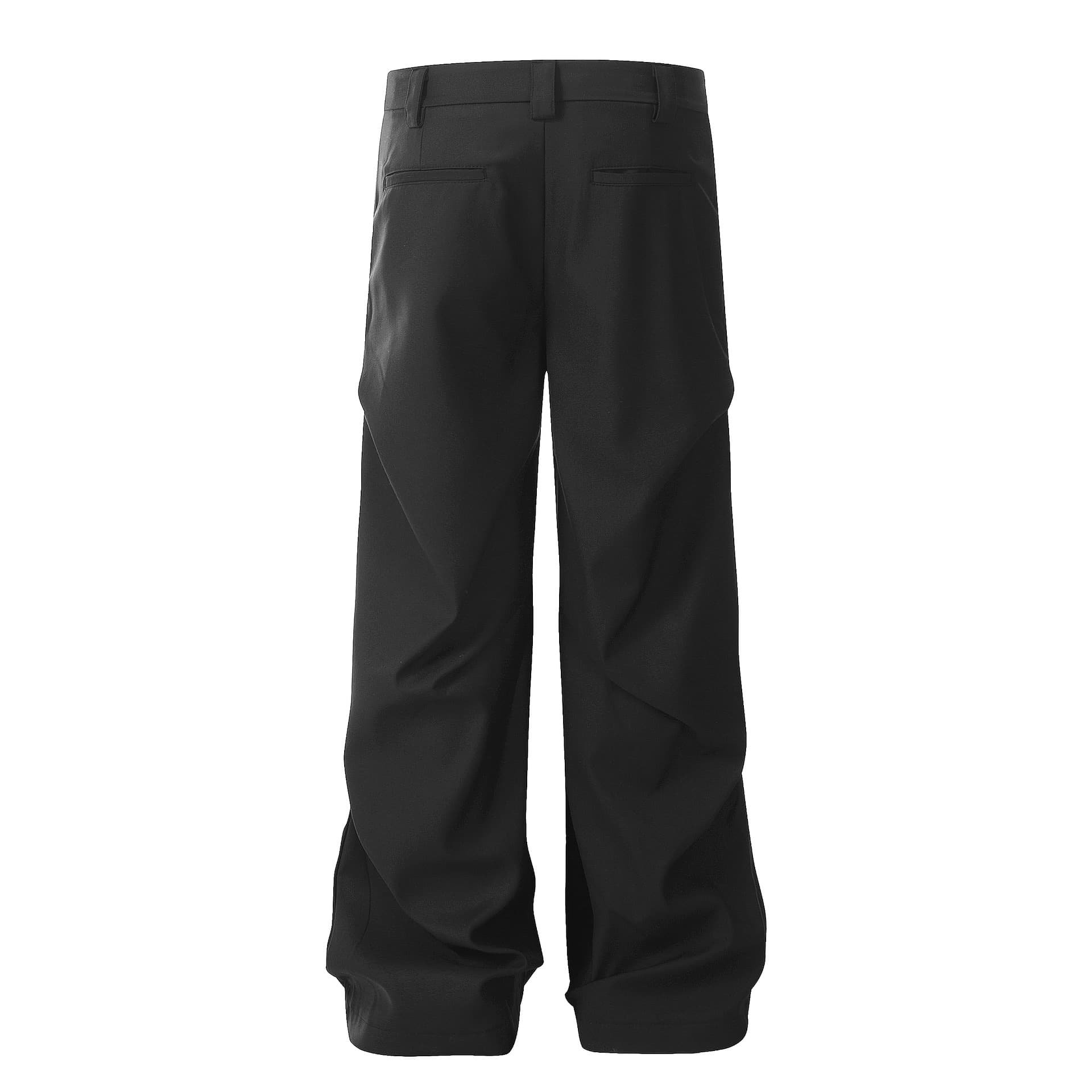 黒パンツ シンプルラグジュアリー リラックススラックス
