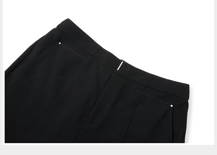 黒パンツ 上質シルエット美脚フレアパンツ